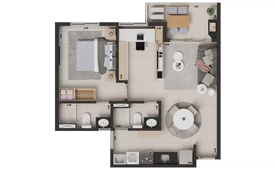 53m²
