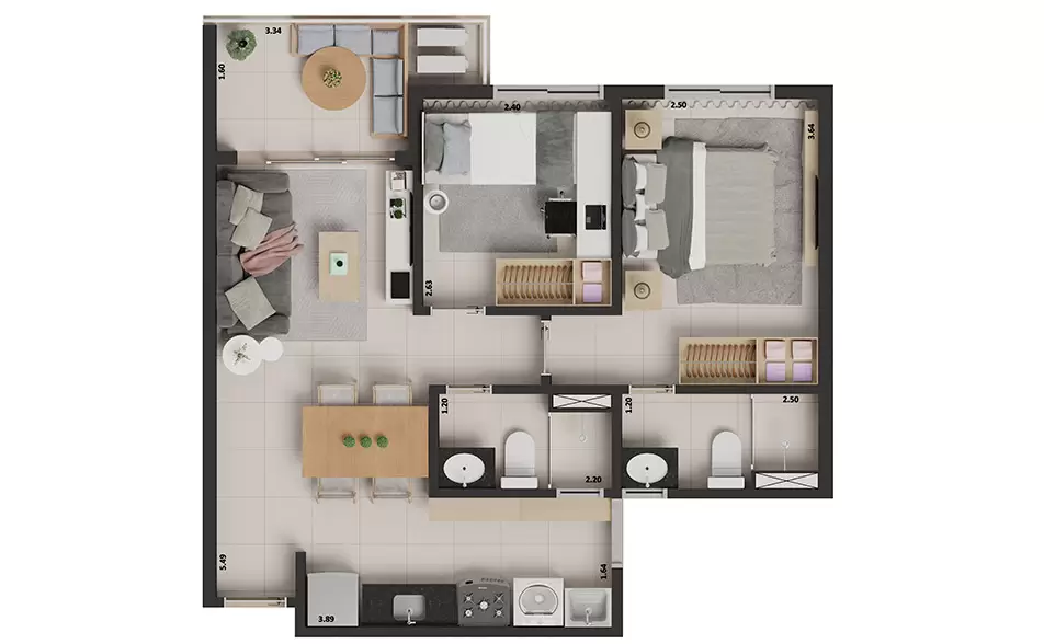 52m²